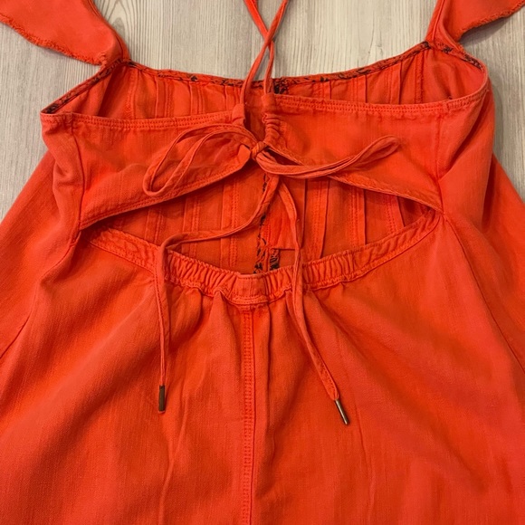 Anthropologie Pilcro Flutter Sleeve Coral Midi Dress - Picture 10 of 12